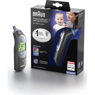 Braun ThermoScan 7 schwarz Ohrthermometer mit Age Precision