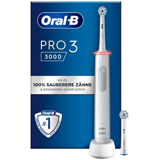 Braun Oral-B PRO 3 3000 mit 2 Sensitive Clean Aufsteckbürsten,