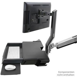 ERGOTRON SV Sit-Stand Combo Arm mit Arbeitsfläche und Pan