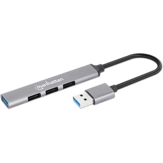 Manhattan 4Port USB-A Hub 3x480Mbit/s 1xGbit/s USB-A Stecker