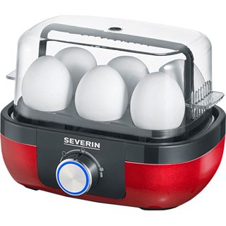 Severin EK3168 Eierkocher für 6 Eier, schwarz/rot