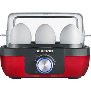 Severin EK3168 Eierkocher für 6 Eier, schwarz/rot