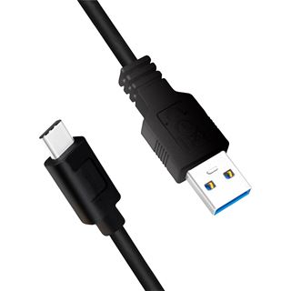 2.00m Logilink USB-C Kabel 3.2 Gen1, C/M zu USB-A/M, schwarz