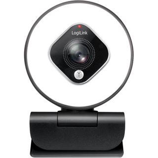 Logilink Webcam FHD 76&deg; Dual-Mikro Autof. Ringlicht Stativ