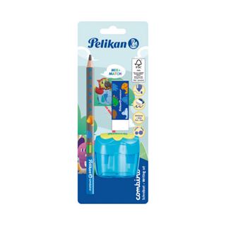 Pelikan Schreiblernbleistift Set Combino BS,Rad.,Ansp.,blau