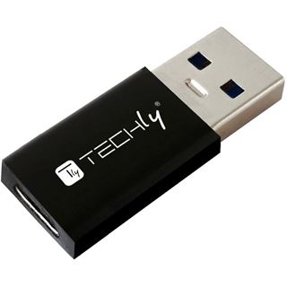 Techly Adapter USB-A M auf USB-C F USB 3.0 schwarz