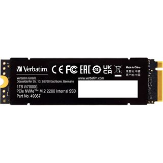 1TB Verbatim Vi7000G M.2 2280 PCIe 4.0 x4 3D-NAND TLC (49367)