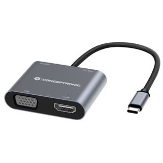 Conceptronic Dock USB-C->HDMI,VGA,USB3.0,100WPD 0.15m gr