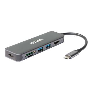 D-Link DUB-2327 6-in-1 USB-C Hub mit HDMI/USB-PD/SD-Reader retail