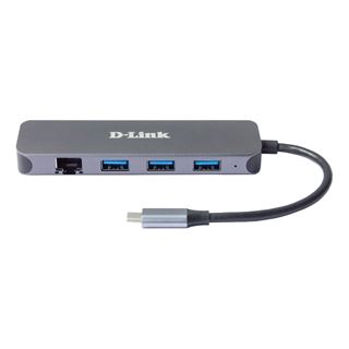 D-Link DUB-2334 USB-C nach 1000MBit Adapter mit USB-Hub retail