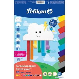 Pelikan Tonpapier Block TZPB, 20 Blatt, 23x33cm, Rainbow