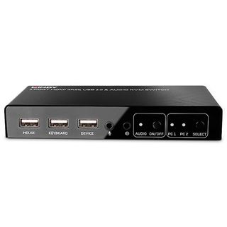 Lindy 2 Port KVM Switch HDMI 4K60, USB 2.0 & Audio