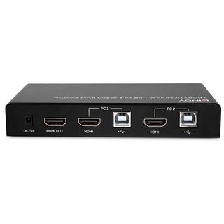 Lindy 2 Port KVM Switch HDMI 4K60, USB 2.0 & Audio