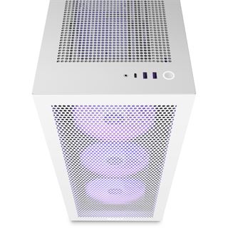 NZXT H7 Flow RGB mit Sichtfenster Midi Tower ohne Netzteil weiss