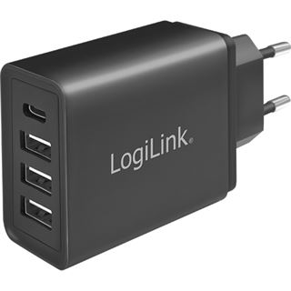 Logilink Steckdosenadapter, 1x USB-C & 3x USB-A 27W