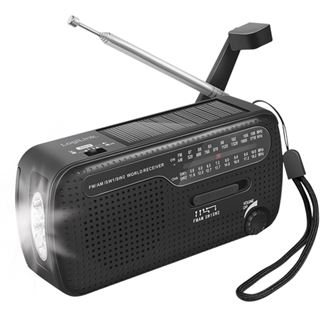 LogiLink Dynamo-Handkurbel-Radio m.Solarpanel&Taschenlampe