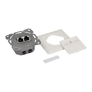 LogiLink Cat.6A Netzwerkdose UP2x RJ45 geschirmt,reinwei&szlig;