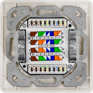 LogiLink Cat.6A Netzwerkdose UP2x RJ45 geschirmt,reinwei&szlig;