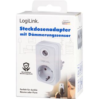 LogiLink Steckdosenadapter mit D&auml;mmerungssensor, 1xCEE 7/3