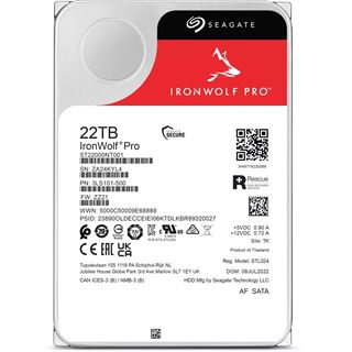 22TB Seagate IronWolf Pro ST22000NT001 512MB 3.5" (8.9cm) SATA