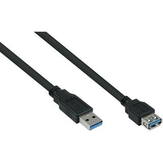 1.00m Kabelmeister USB 3.0 an USB-A CU, schwarz