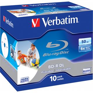 Verbatim BD-R DL 50GB/1-6x Jewelcase (10 Disc) Inkjet Full Size