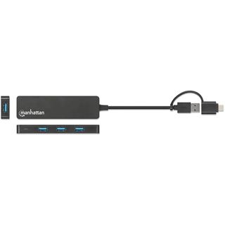 Manhattan 4-Port USB 3.0 Typ-C / Typ-A Kombo-Hub USB-C-Stecker und
