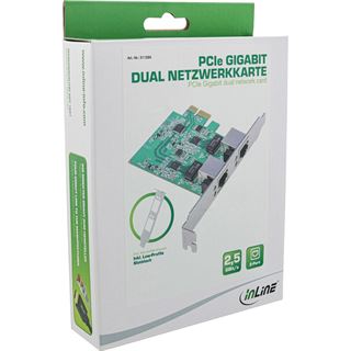 InLine Dual Gigabit Netzwerkkarte, 2x RJ45 2.5GBit/s, PCIe x1, inkl.