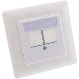 InLine Rahmenset f&uuml;r 2x RJ45 Einsatz, Keystone SNAP-In,