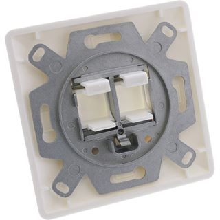 InLine Rahmenset f&uuml;r 2x RJ45 Einsatz, Keystone SNAP-In,