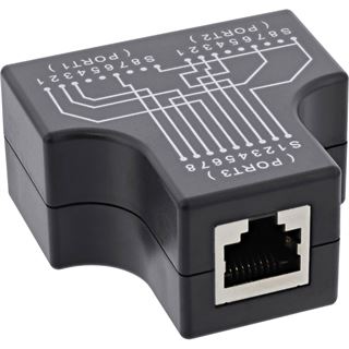 InLine Cat.5e STP T-Adapter (Port-Doppler), RJ45 Buchse an 2x RJ45