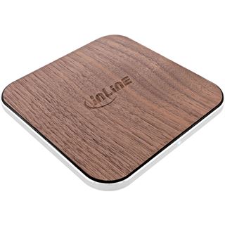 InLine Qi woodcharge, wireless fast charger, Smartphone kabellos