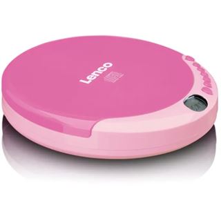 Lenco CD-011 Portabler CD-Player mit Ladefunktion, pink