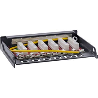 InLine Patchfeld Cat.6A 0,5HE 6-fach, für Tisch/Wand/Hutschiene,