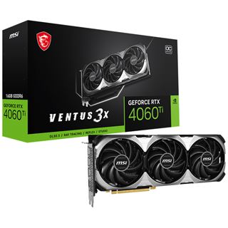 16GB MSI GeForce RTX 4060 Ti Ventus 3X OC Aktiv PCIe 4.0 x16 (x8)