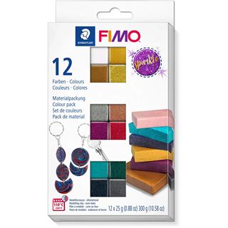 Fimo Mod.masse Effect Sparkle 12er-Set Glitter retail