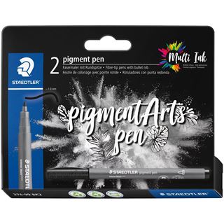 STAEDTLER MultiInk Pigment Arts intensiv pen schwarz 2er-Set retail