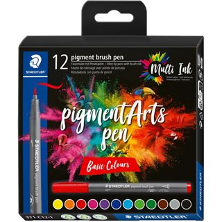STAEDTLER MultiInk Pigment Arts brush pen 12er-Set sort. retail