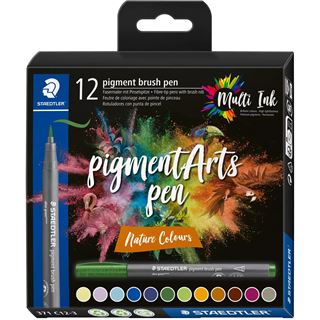 STAEDTLER MultiInk Pigment Arts brush pen 12er-Set Nature retail