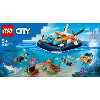 LEGO City 60377 Meeresforscher-Boot Set mit U-Boot & Meerestiere