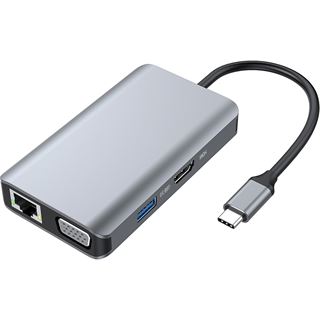 Conceptronic Dock USB-C->HDMI,VGA,GbE,3xUSB3.0,100WPD 0.25m