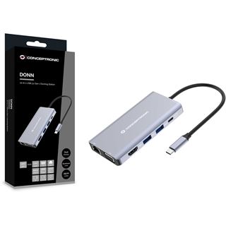 Conceptronic Dock USB-C->HDMI,USB3.0,100WPD 10-in-1 0.25m