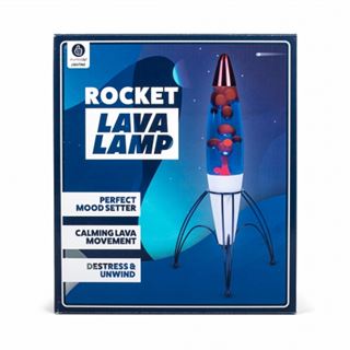 ThumbsUp! Lava Lampe Retro Rakete rot/blau