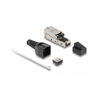 Delock RJ45 Stecker zu LSA mit Knickschutztülle und Staubschutz