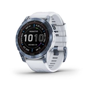 Garmin fenix 7 Sapphire Solar weiss/blau Titan