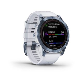 Garmin fenix 7 Sapphire Solar weiss/blau Titan