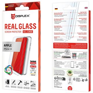 DISPLEX Real Glass + Case iPhone 15