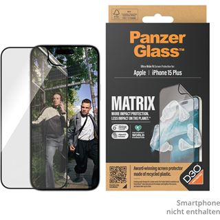 PanzerGlass D3O Matrix SP iPhone 15 Plus UWF m. Applikator