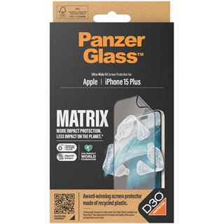 PanzerGlass D3O Matrix SP iPhone 15 Plus UWF m. Applikator