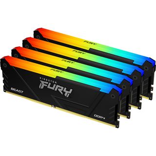 32GB Kingston FURY Beast RGB DDR4-3600 DIMM CL17 Quad Kit